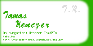 tamas menczer business card